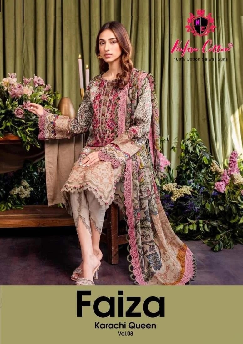 Nafisa Faiza Queen Vol 8 Soft Cotton Dress Material