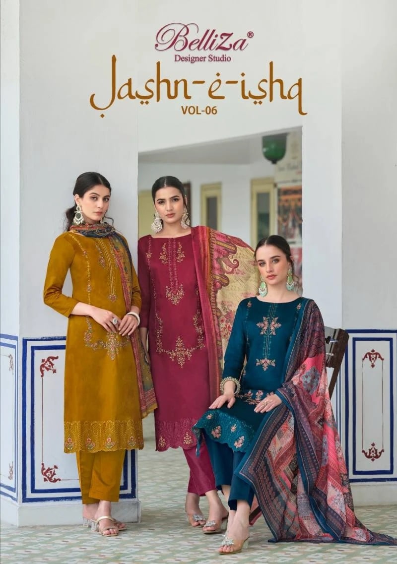 Belliza Jashn E Ishq Vol 6 Embroidered Dress Material Collection