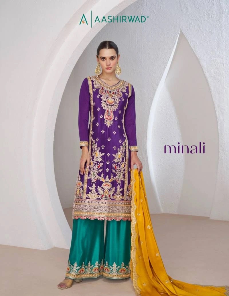 Aashirwad Minali Silk Designer Salwar Suits Collection