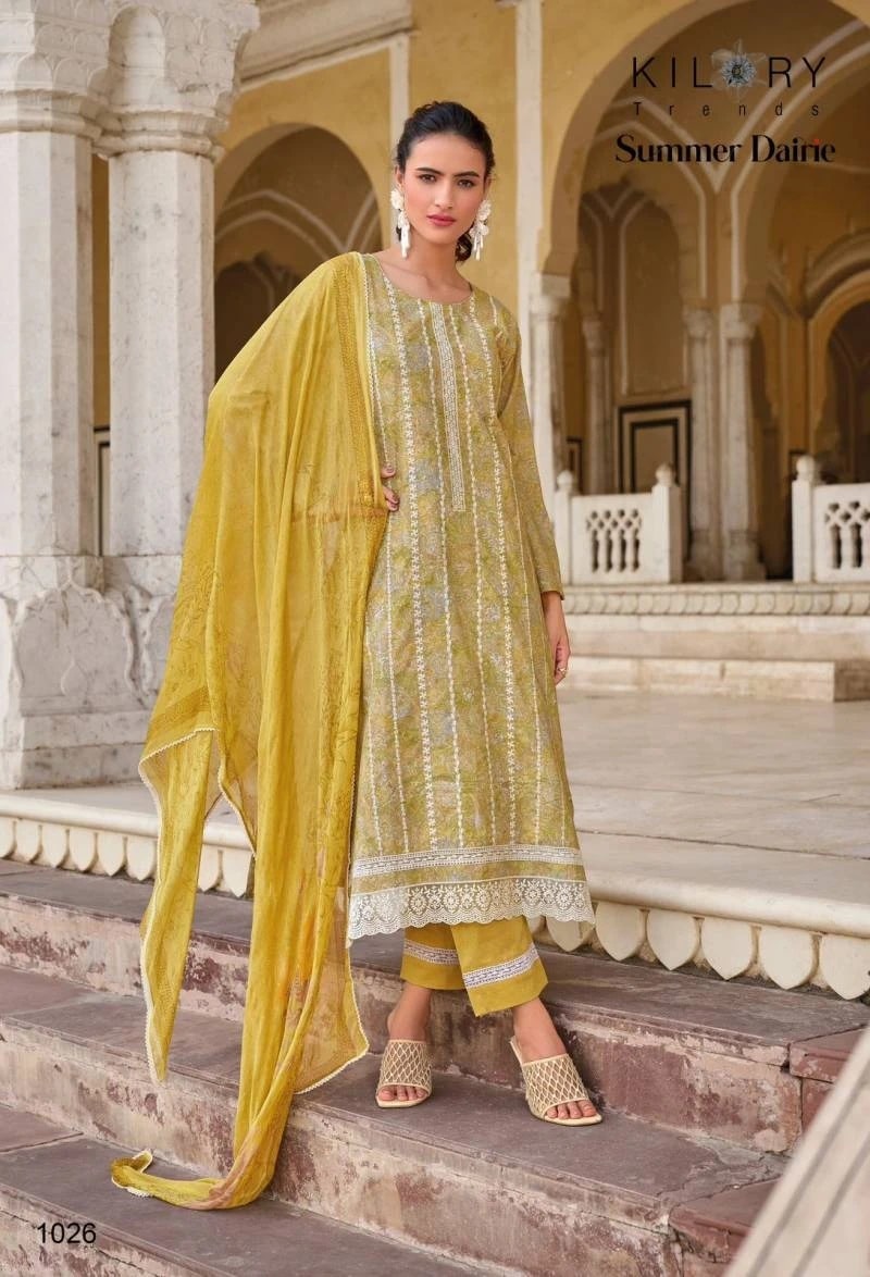Kilory Summer Dairie Lawn Cotton Embroidery Salwar Suits Collection