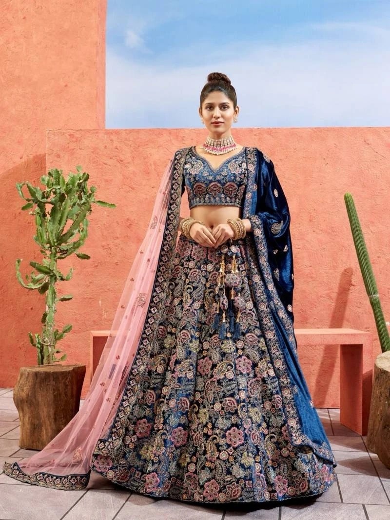 Blue 1720 T Wedding Wear Designer Lehenga Choli Collection