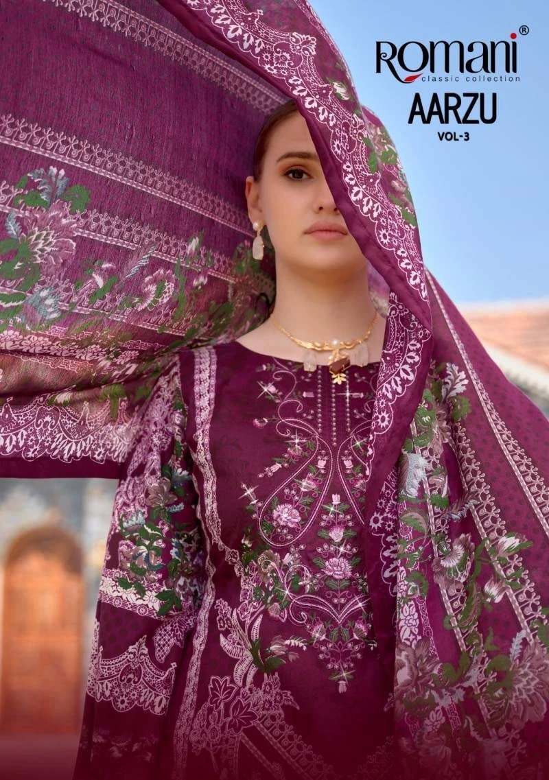 Romani Aarzu Vol 3 Exclusive Pure Cotton Dress Material Collection