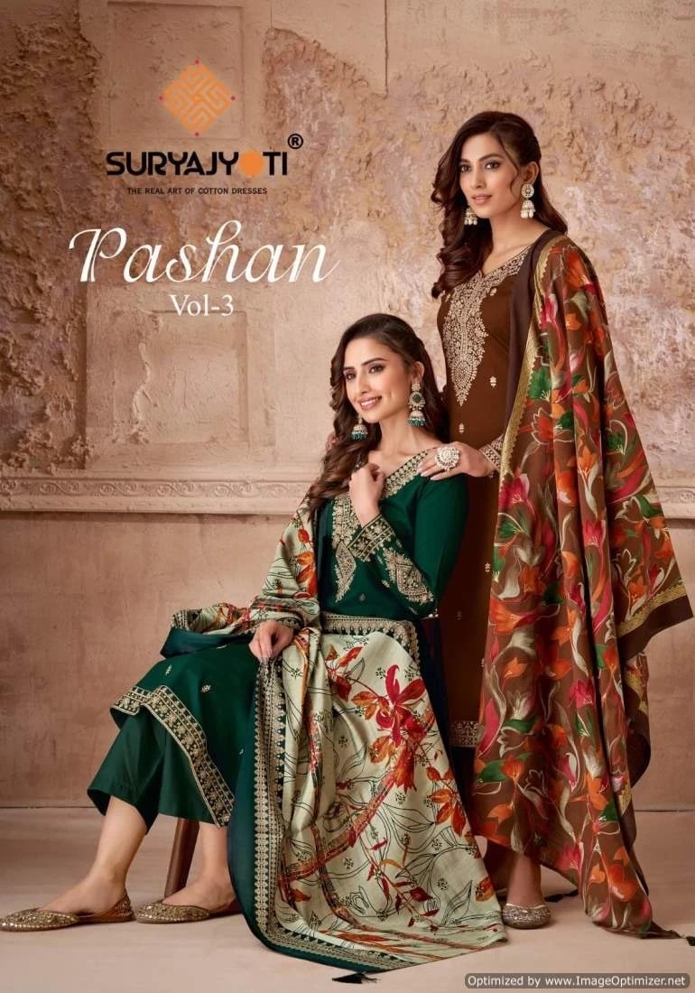 Suryajyoti Pashan Vol 3 Embroidery Designer Dress Material