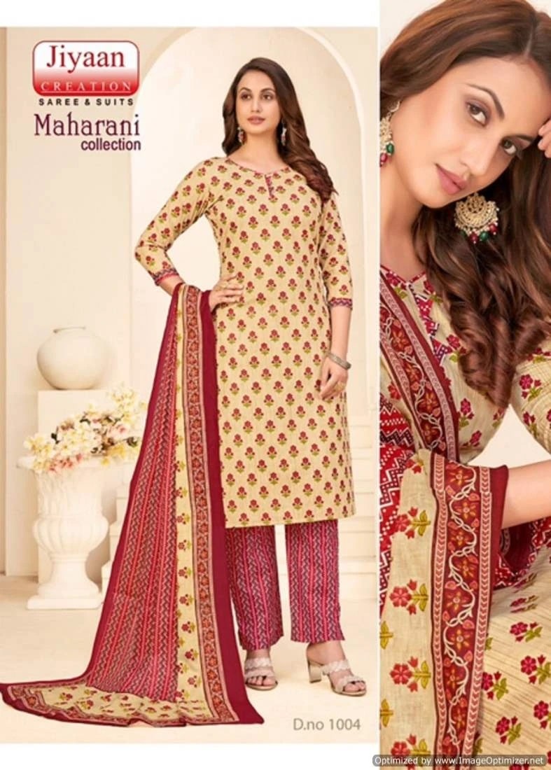 Jiyaan Maharani Soft Cotton Daily Wear Dress Material Collection