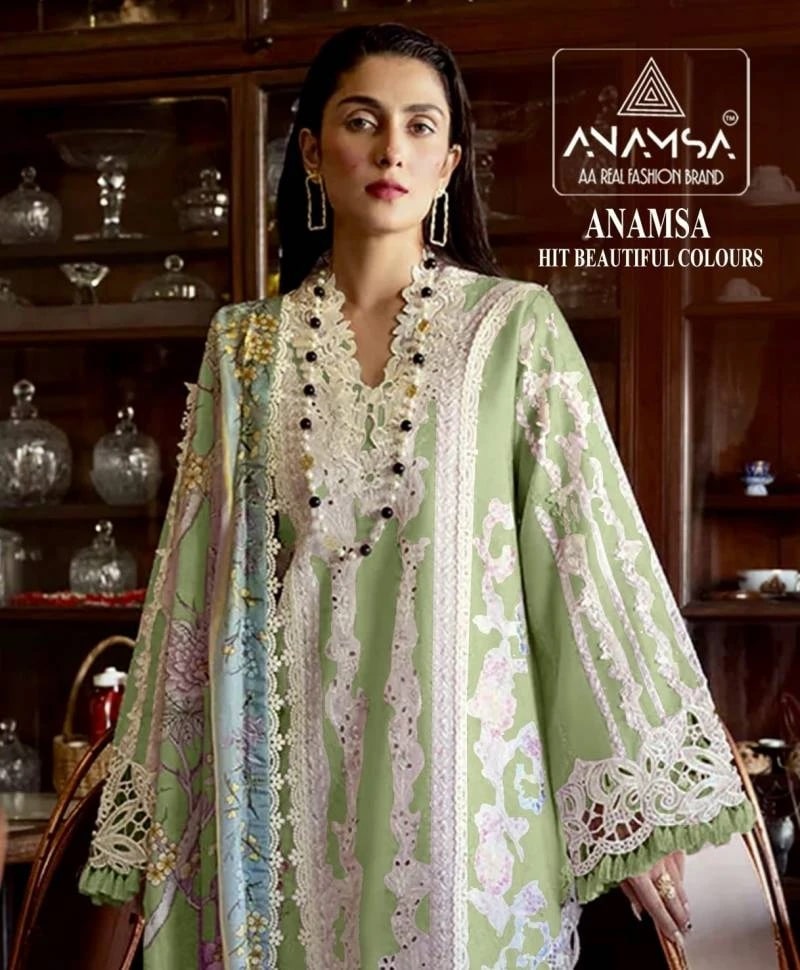 Anamsa 444 A To D Hit Colors Cotton Pakistani Suit Collection