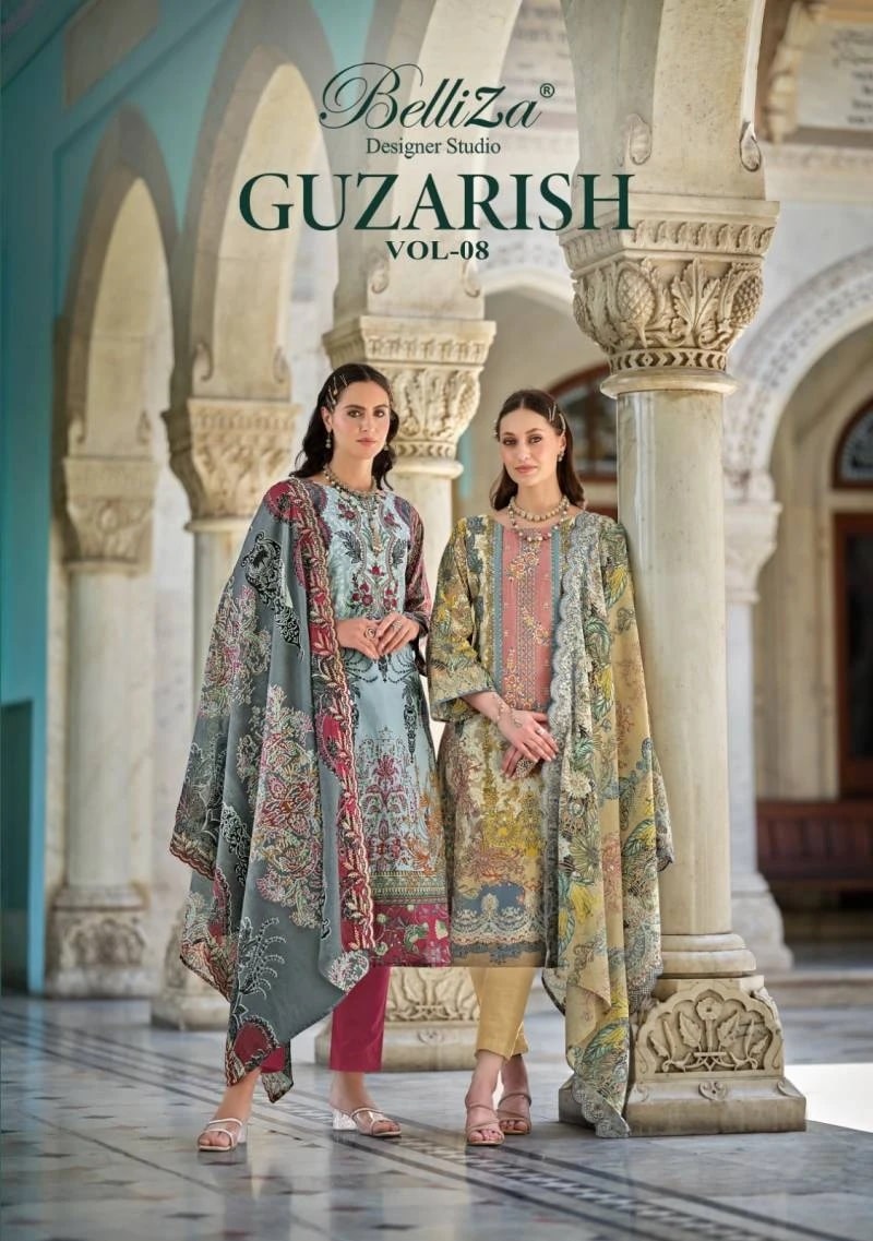 Belliza Guzarish Vol 8 Exclusive Digital Printed Dress Material Collection