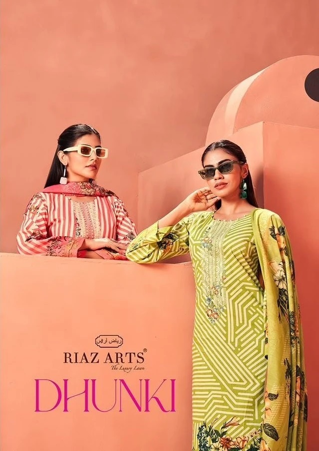 Riaz Arts Dhunki Cotton Printed Dress Material Collection