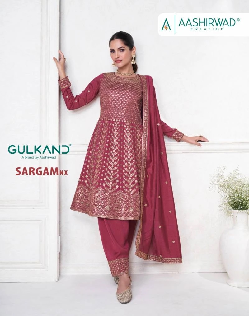 Aashirwad Gulkand Sargam Nx Silk Ready Made Dress Collection