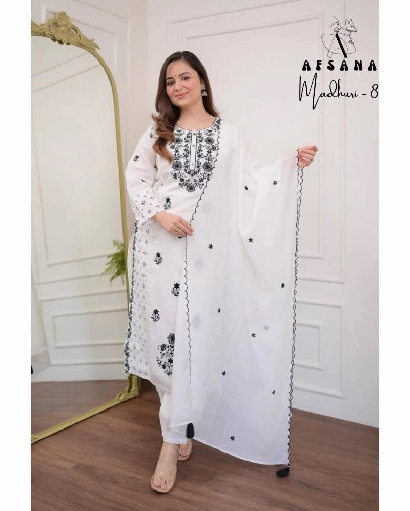 Afsana Madhuri 8 Cotton Embroidered Ready Made Dress Collection