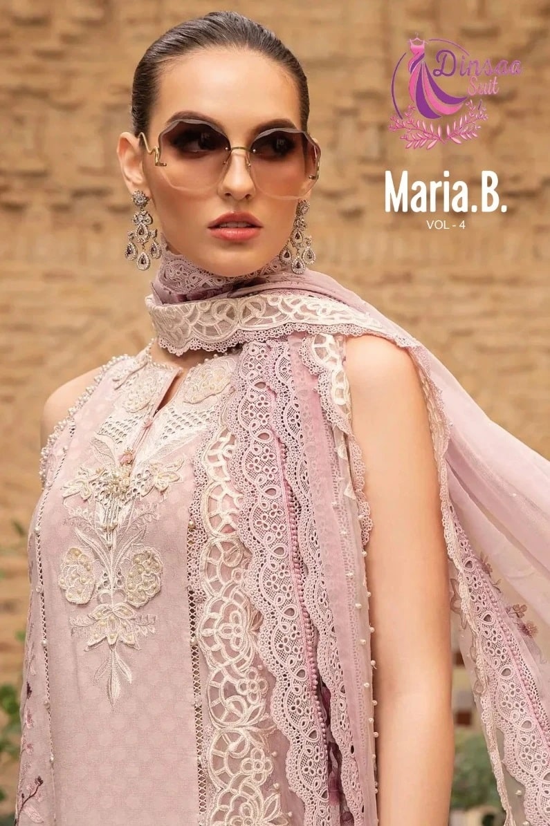 Dinsaa Maria B Vol 4 Soft Cotton Pakistani Salwar Suits Collection