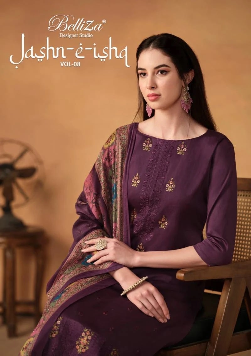 Belliza Jashn E Ishq Vol 8 Embroidered Dress Material
