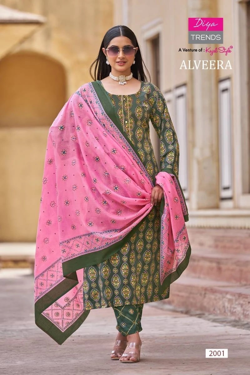 Alveera By Diya Trends rayon Daily wear Kurti With Pant Dupatta