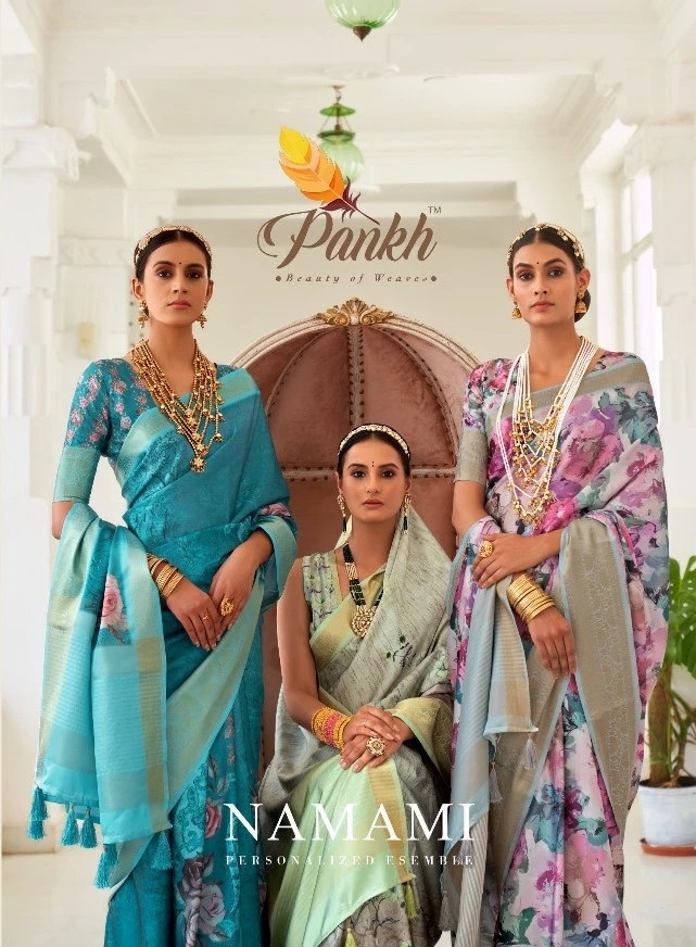 Pankh Namami Satin Silk Wedding Saree Collection