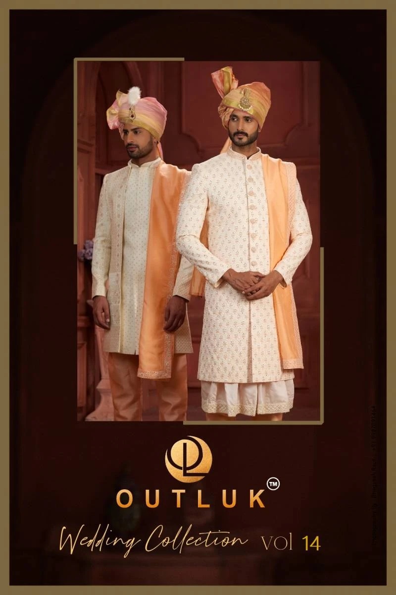 Outluk Wedding Collection Vol 14 Silk Mens Wear Sherwani Collection