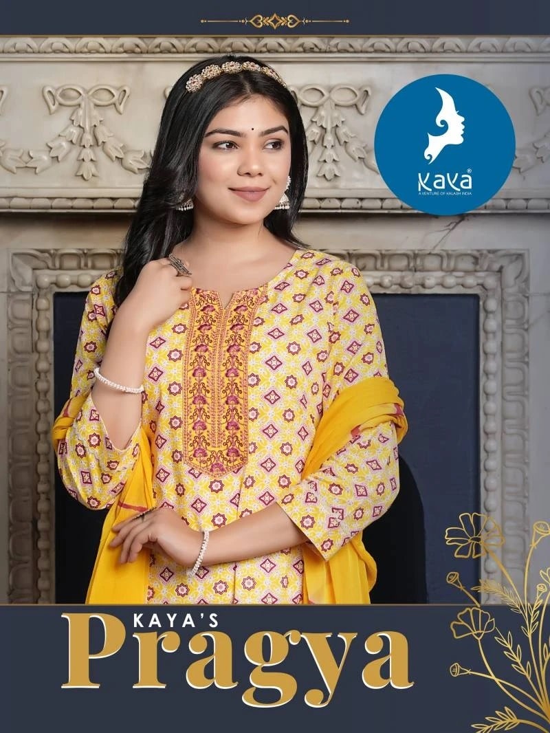 Kaya Pragya Printed Kurti Pant With Dupatta Collection