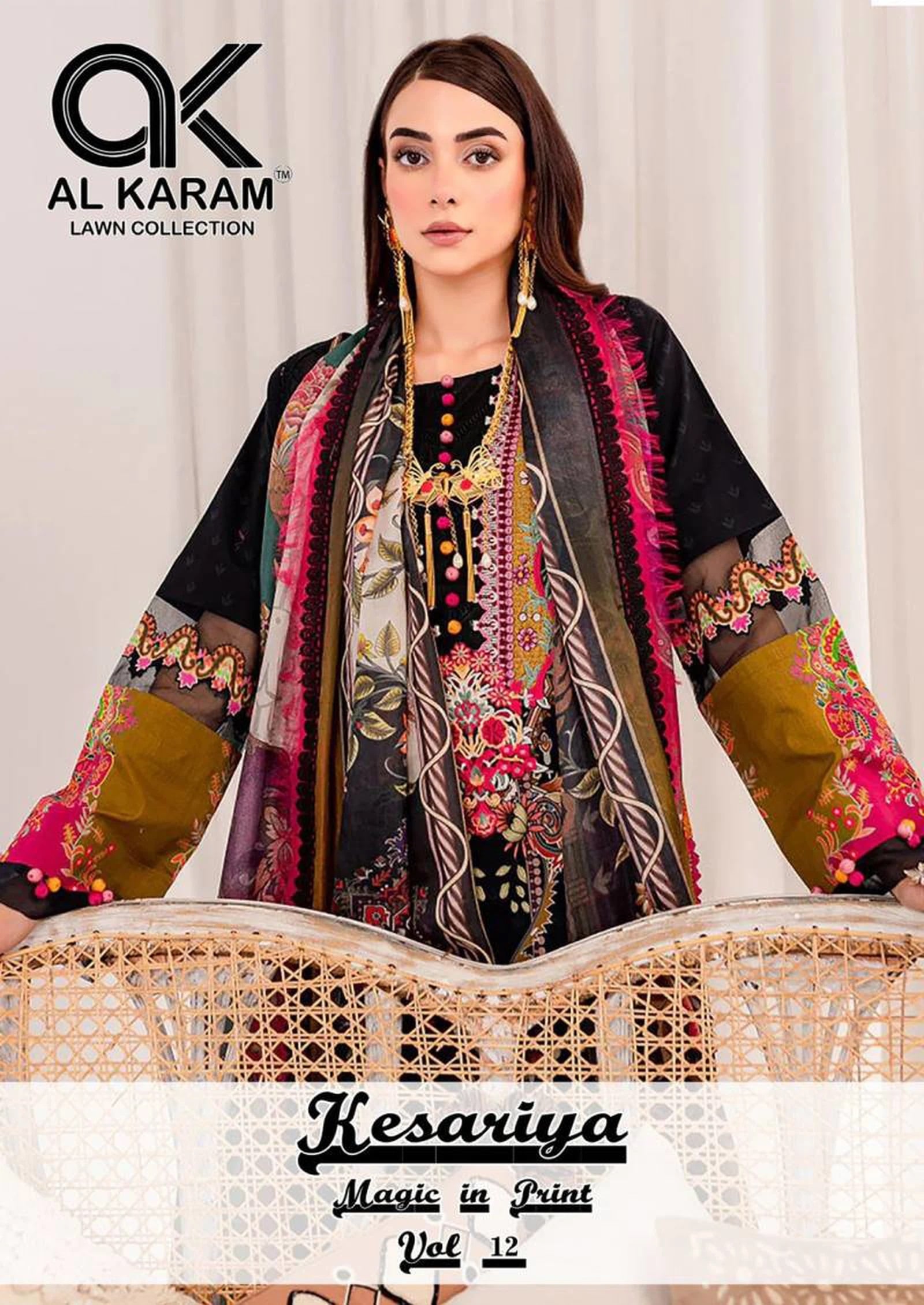 Al Karam Kesariya Vol 12 Cotton Pakistani Dress Material