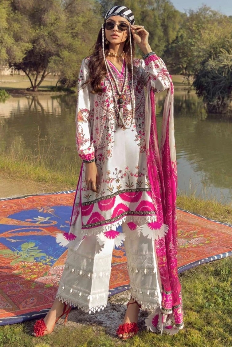 Taj 523 And 524 Pakistani Suits Cotton Dupatta Collection