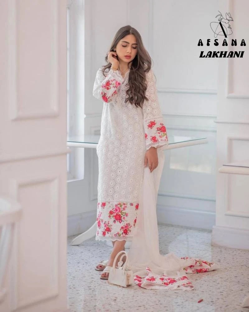 Afsana Lakhani Cotton Embroidered Readymade Suits Collection