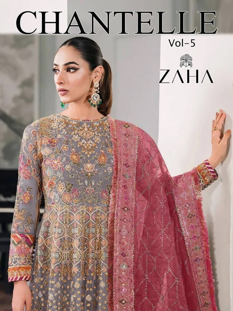 Zaha Chantelle Vol 5 C And D Pakistani Suits Wholesale