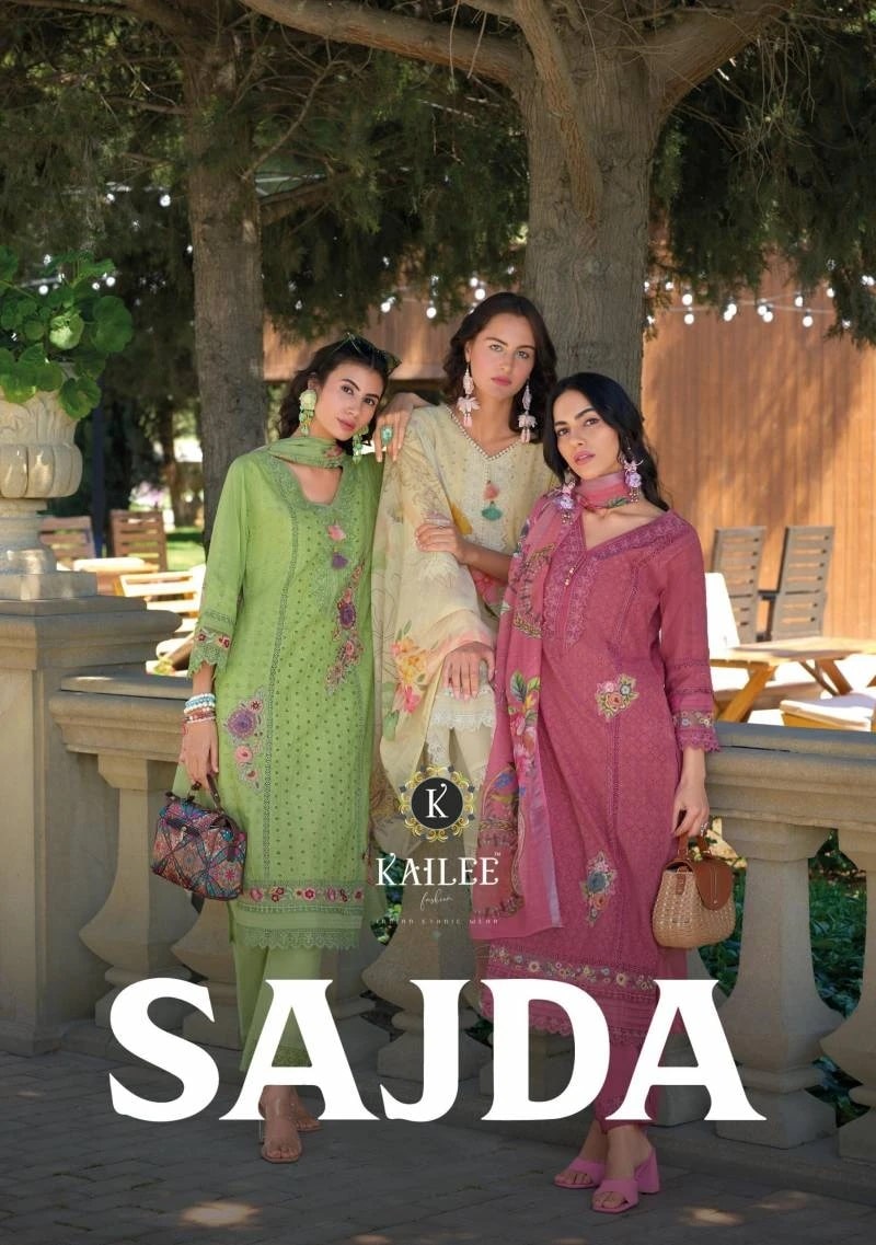 Kailee Sajda Cotton Designer Kurti Pant With Dupatta Collection