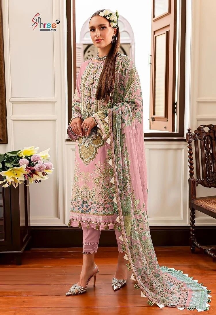 Shree Ayesha Zara Luxury Lawn Collection Pakistani Suit Chiffon Dupatta