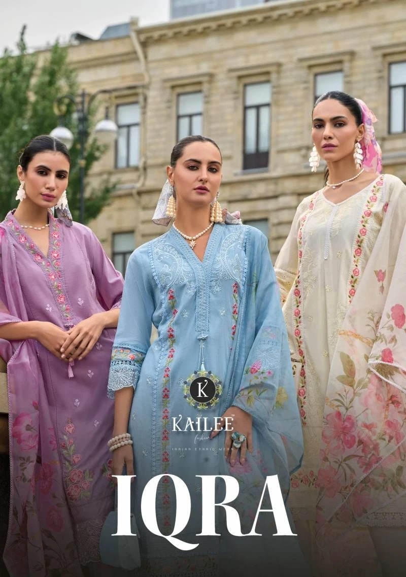 Kailee Iqra Cotton Designer Kurti Pant With Dupatta Collection
