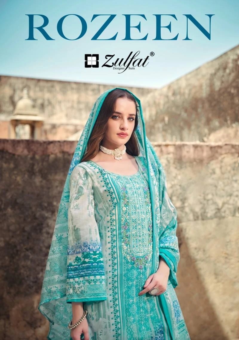 Zulfat Rozeen Cotton Exclusive Printed Dress Material Collection