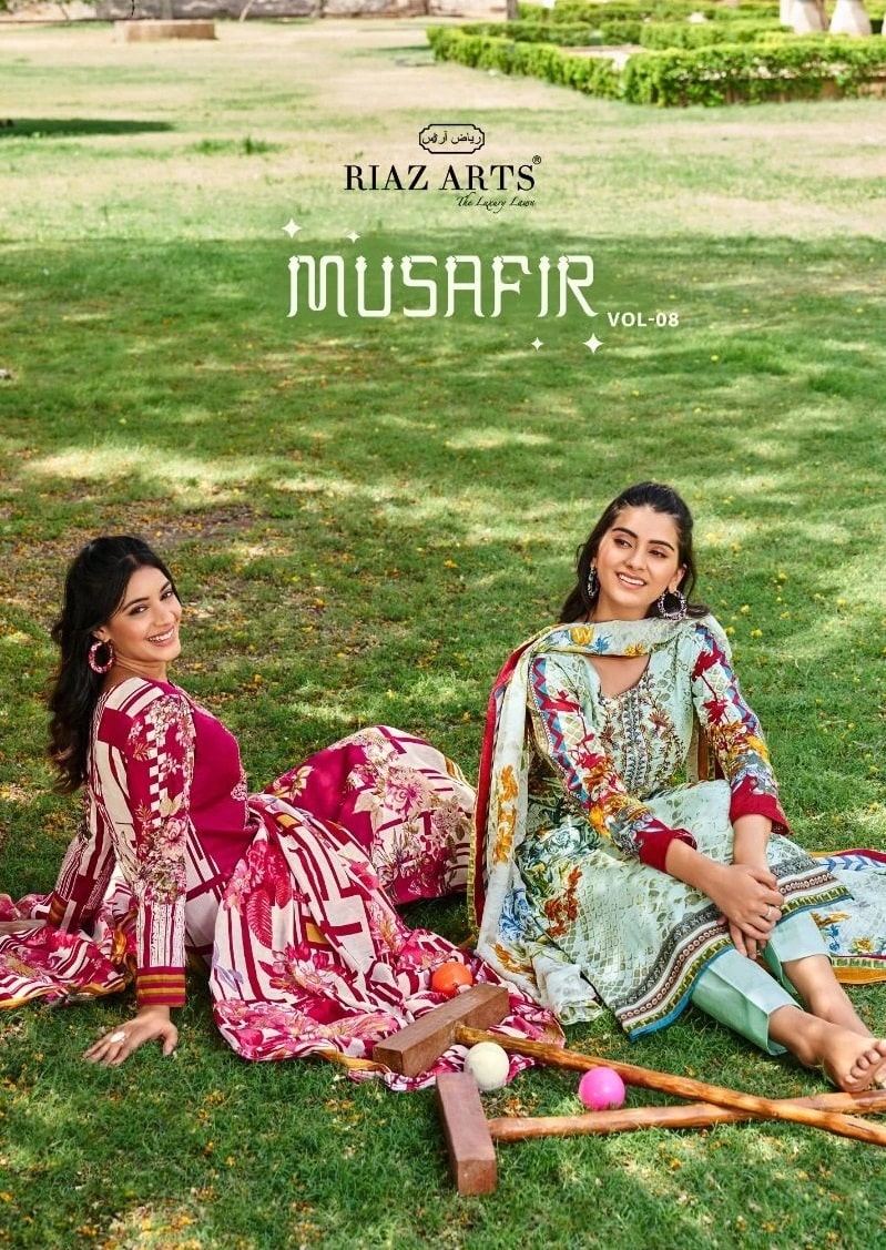 Riaz Arts Musafir Vol 8 Lawn Cotton Printed Dress Material Collection