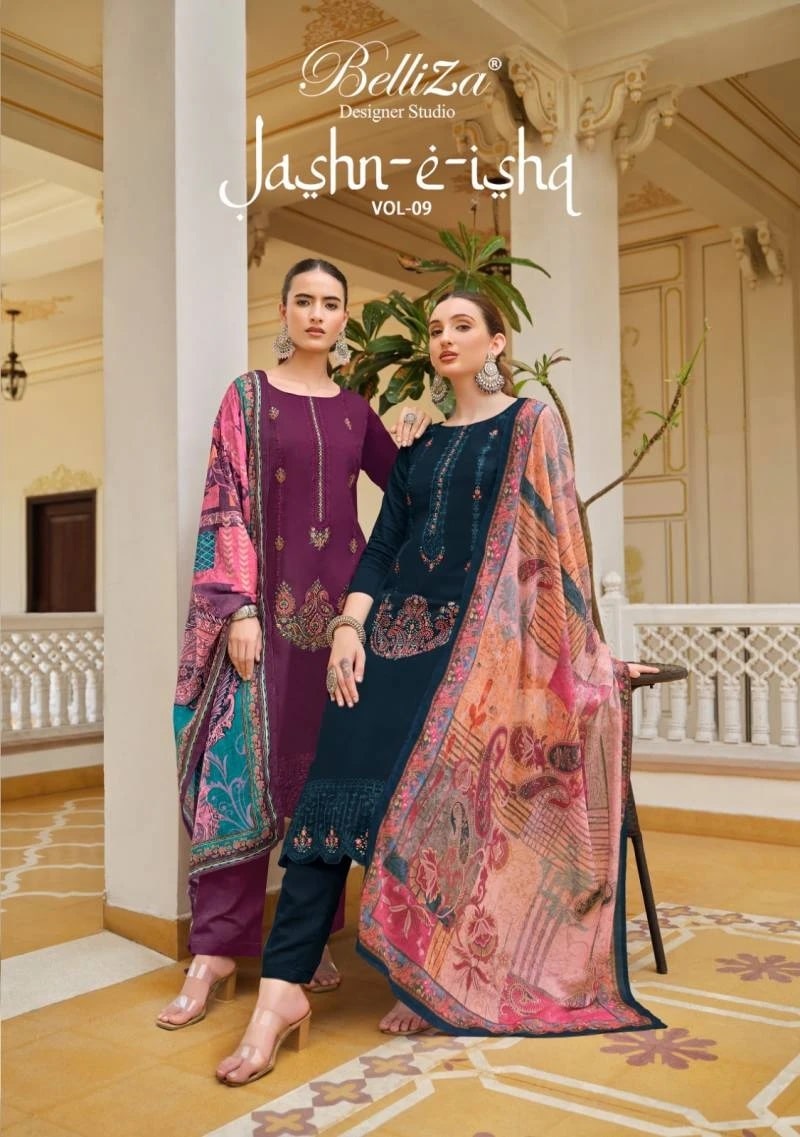 Belliza Jashn E Ishq Vol 9 Exclusive Embroidered Dress Material Collection