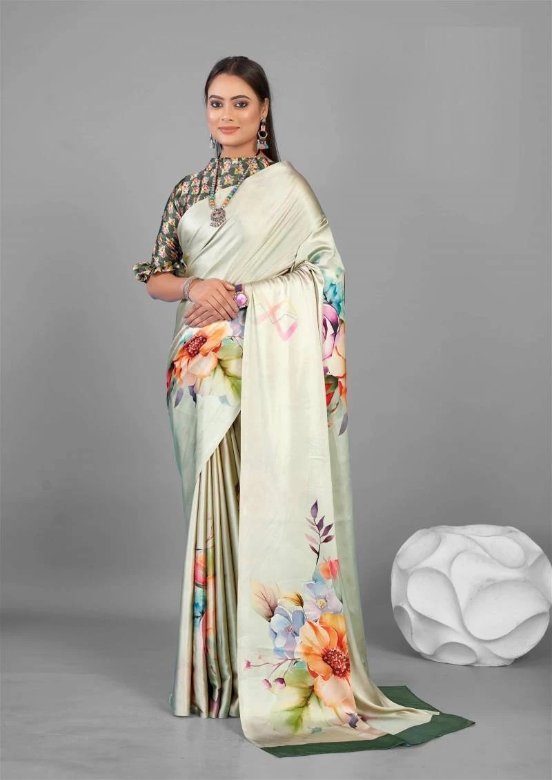 Apple Flowery 18 Silk Printed Saree Collection