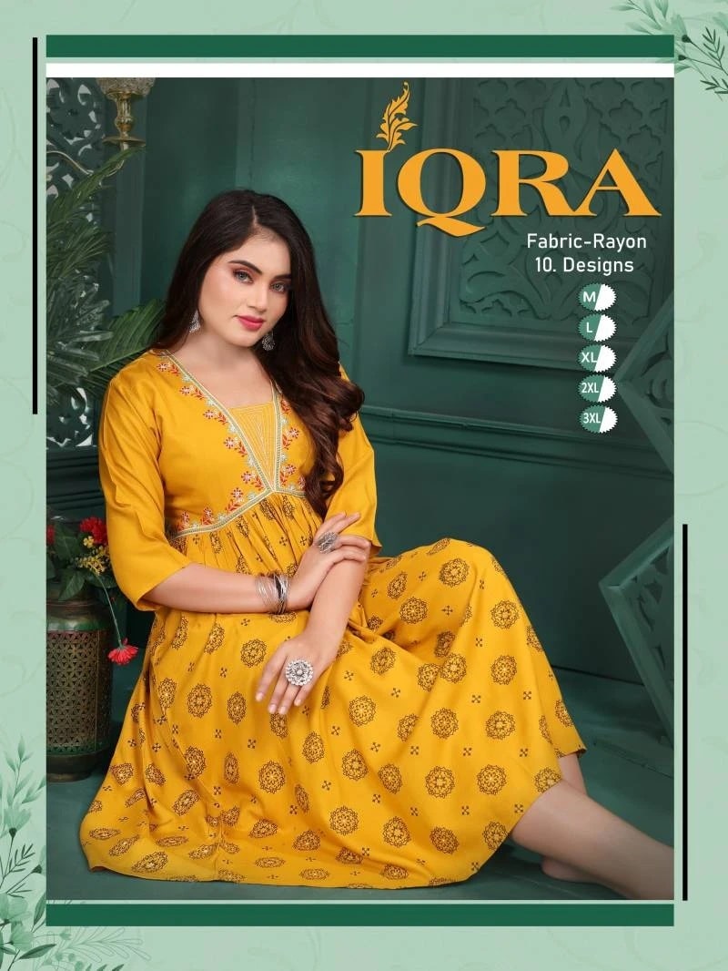 Fashion Talk Iqra Printed Aliya Cut Kurti Collection