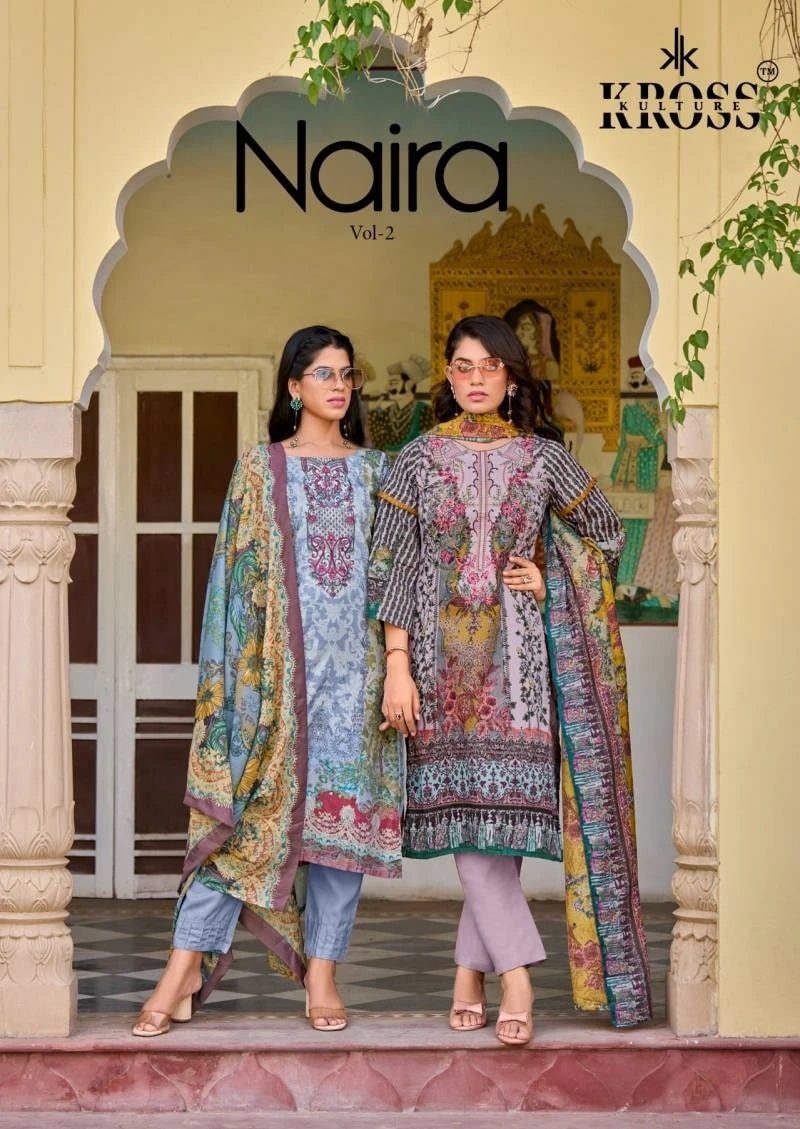 Kross Naira Vol 2 Exclusive Dress Material Cotton Dupatta Collection