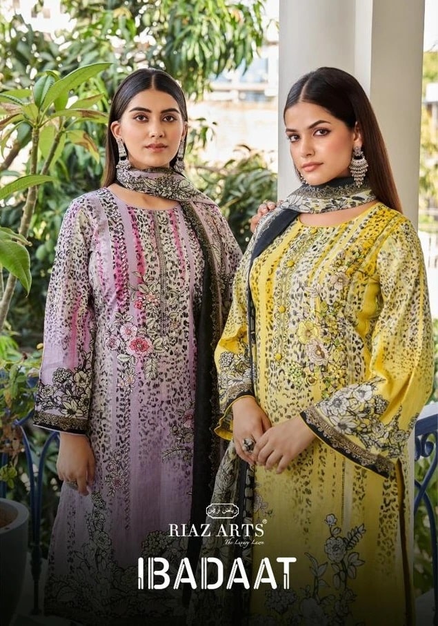 Riaz Arts Ibadaat Cotton Designer Digital Printed Dress Material
