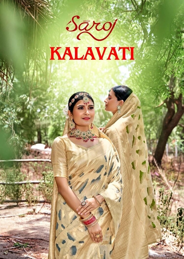 Saroj Kalavati Pure Linen Designer Saree Collection