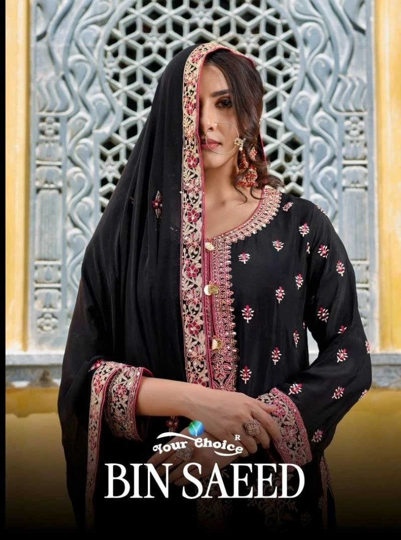 Your Choice Bin Saeed Pure Chinon Designer Salwar Suits Collection
