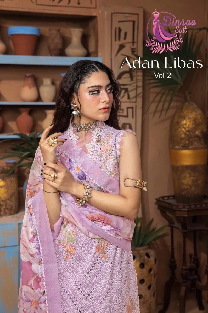 Dinsaa Adan Libas Vol 2 Cotton Embroidered Pakistani Suit