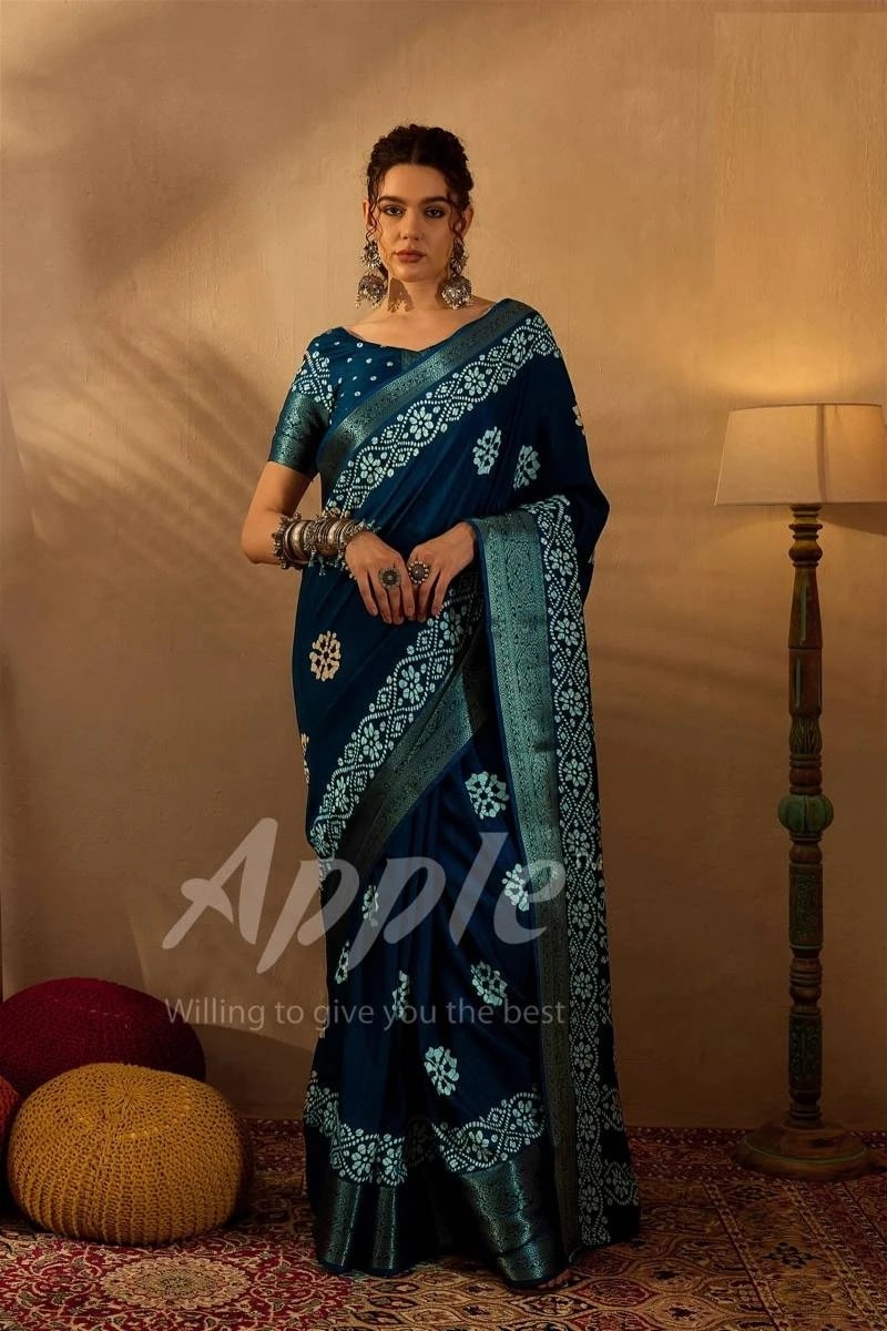 Apple Oxford 14 Printed Silk Saree Collection