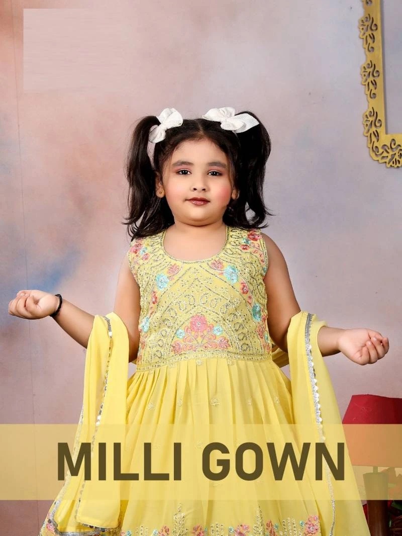 Milli Gown 10172 Georgette Kids Wear Collection