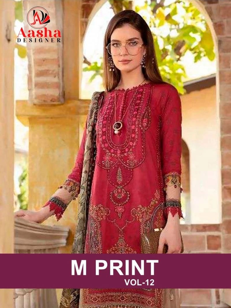 Aasha M Print Vol 12 Pakistani Salwar Suits Collection