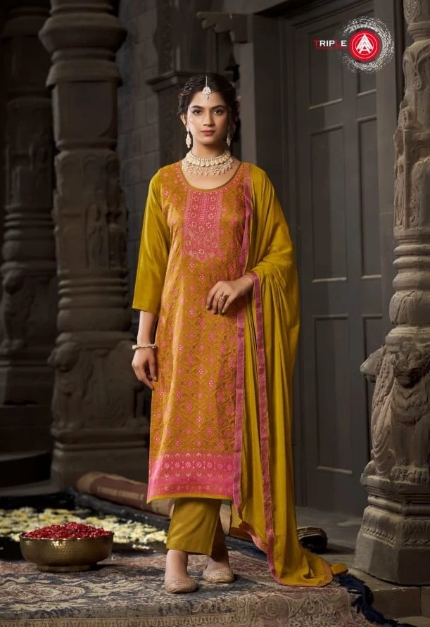 Triple Aaa Jenika Silk Designer Salwar Suits Collection