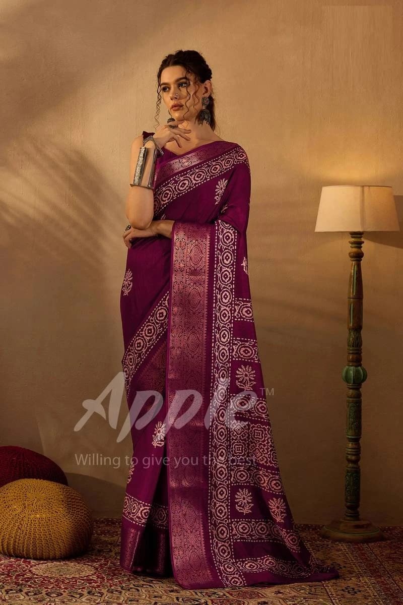 Apple Oxford 13 Silk Printed Saree Collection