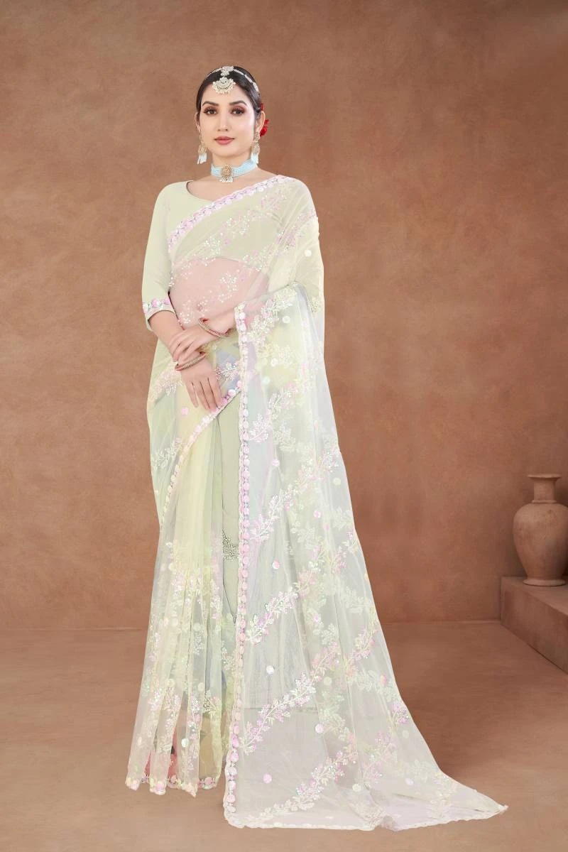 Rani 1517 Colors Sequence Net Saree Collection