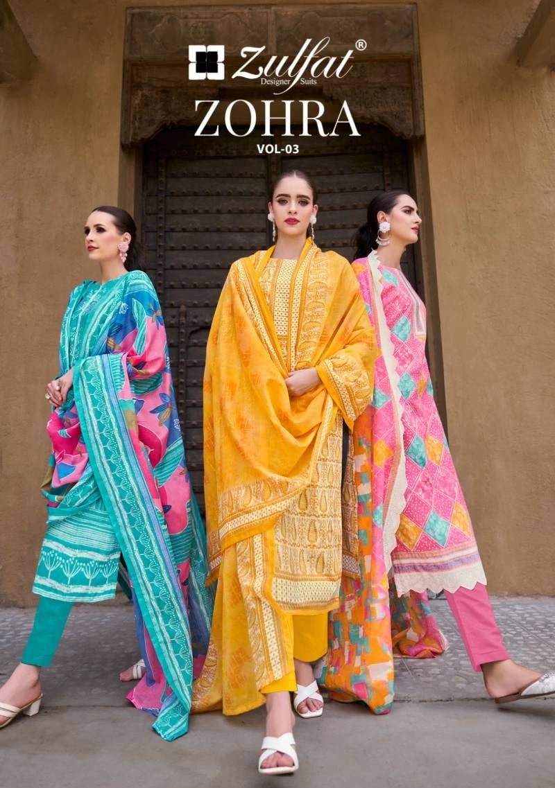 Zulfat Zohra Vol 3 Cotton Designer Dress Material