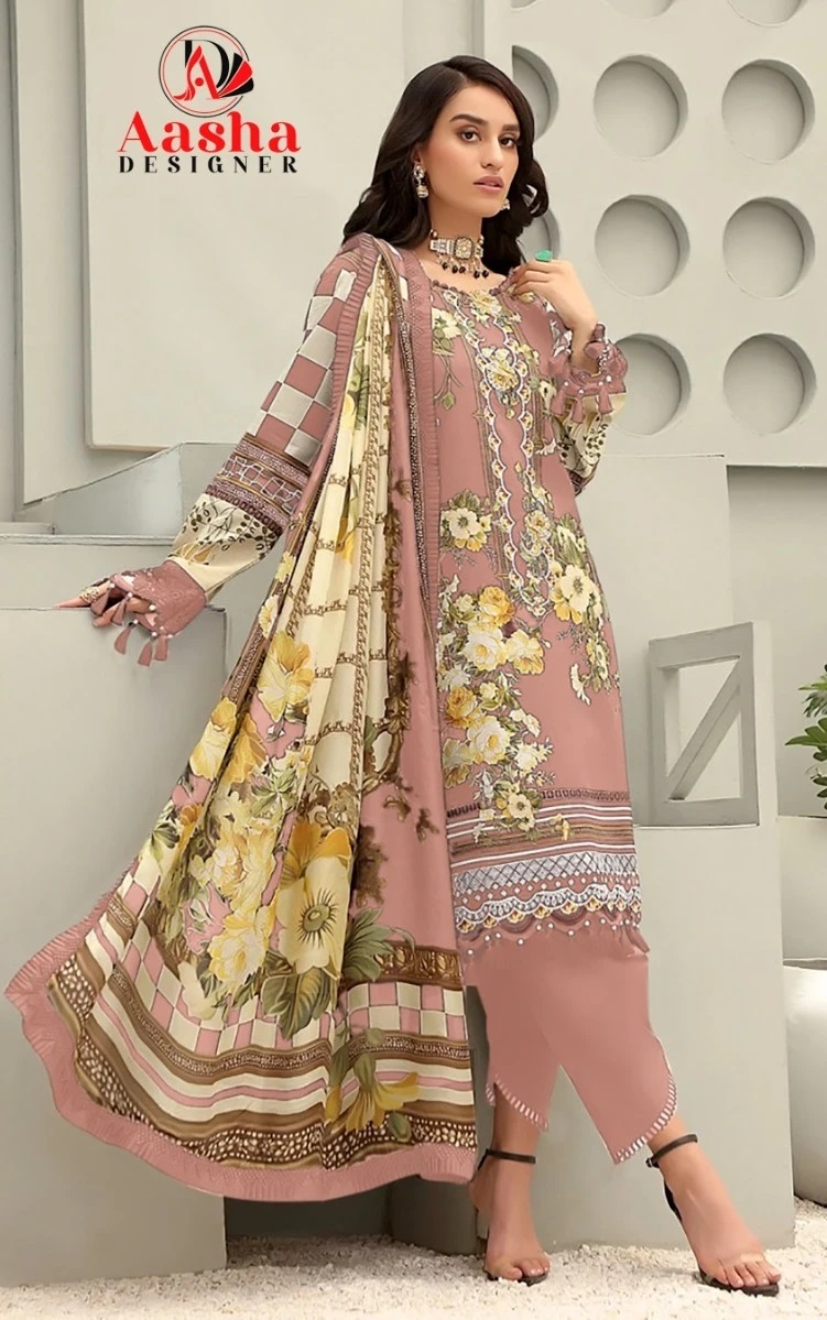 Aasha Queens Vol 1 Pakistani Suits With Chiffon Dupatta