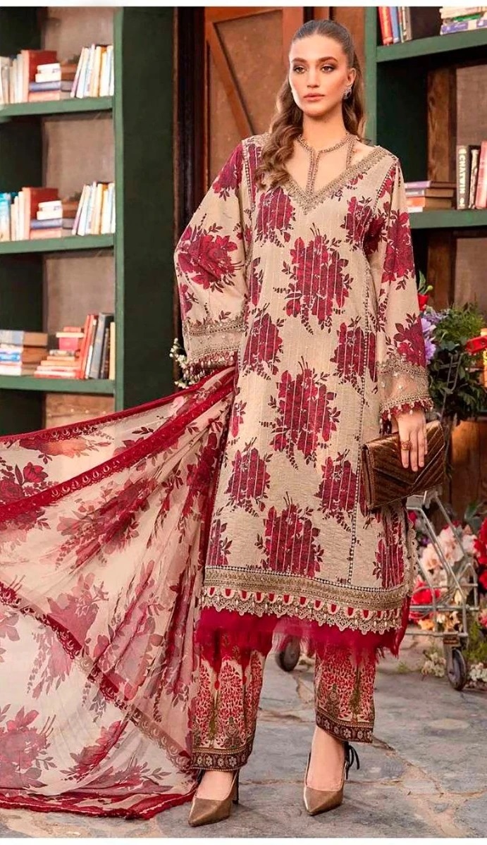 Aasha 1061 A And B Pakistani Suit With Cotton Dupatta