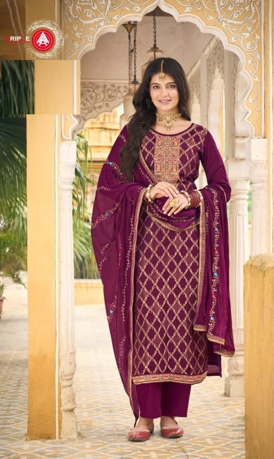 Triple Aaa Aabha Designer Dress Material Collection