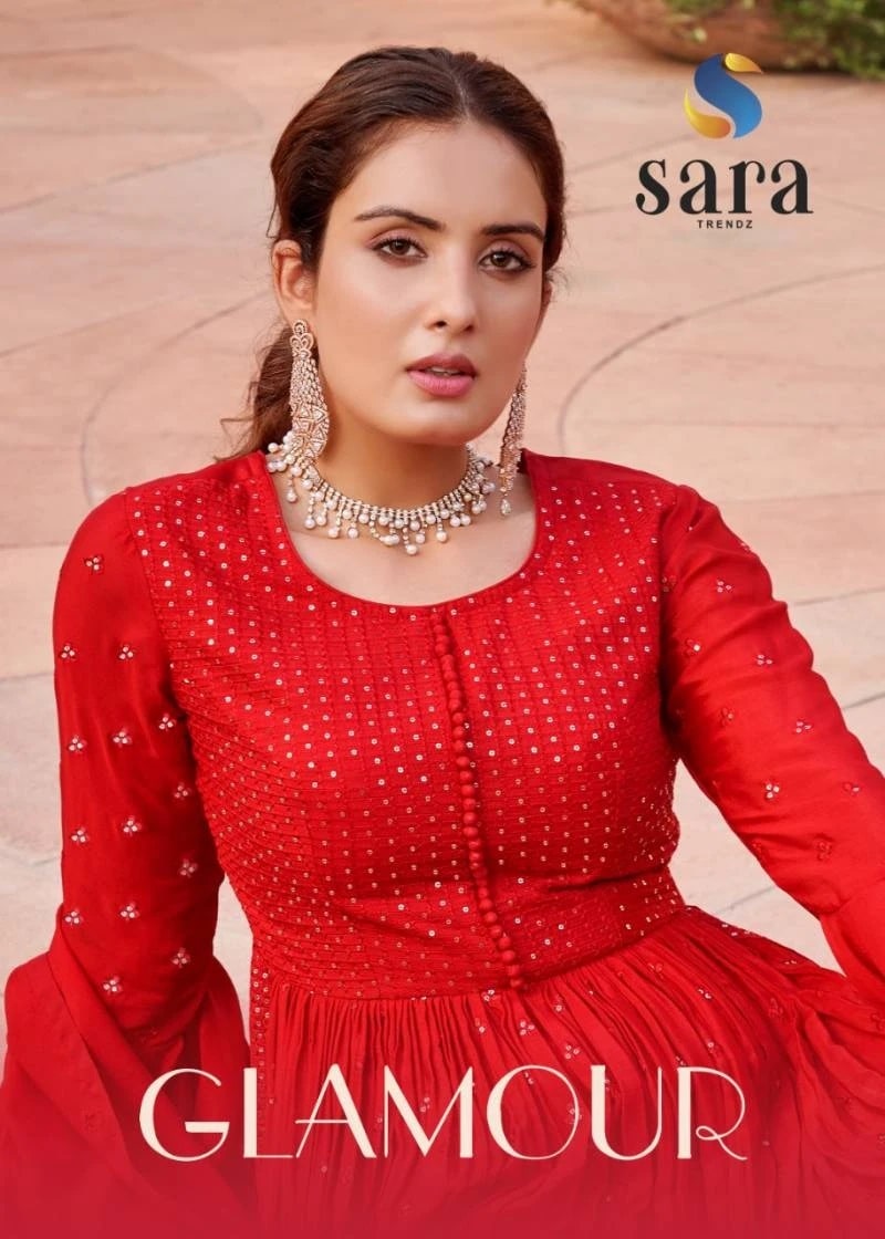 Sara Glamour Chinon Designer Salwar Suits Collection