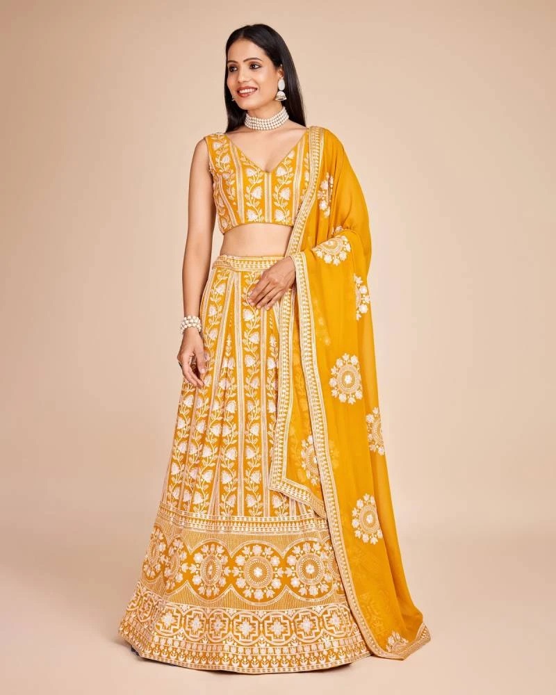 Dz 2224 Georgette Embroidered Lehenga Choli Collection