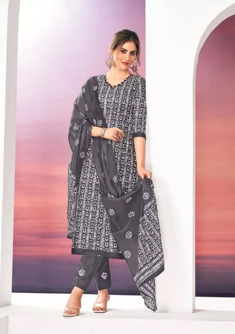 Ganpati Batik With Pant Vol 8 Readymade Printed Cotton Dress