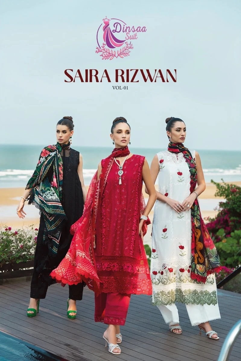 Dinsaa Saira Rizwan Vol 1 Cotton Salwar Suits Collection